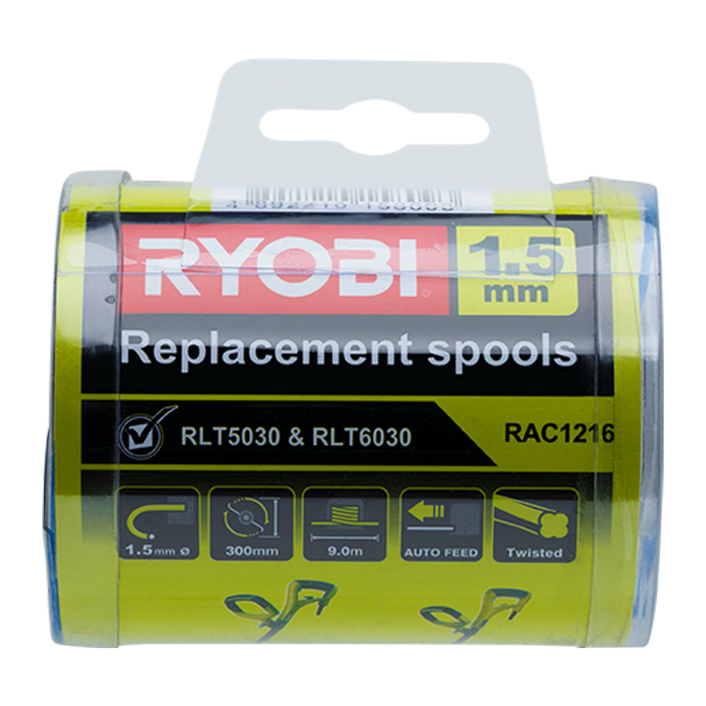 Ryobi Replacement Spools - 1.5mm - 3 Pack