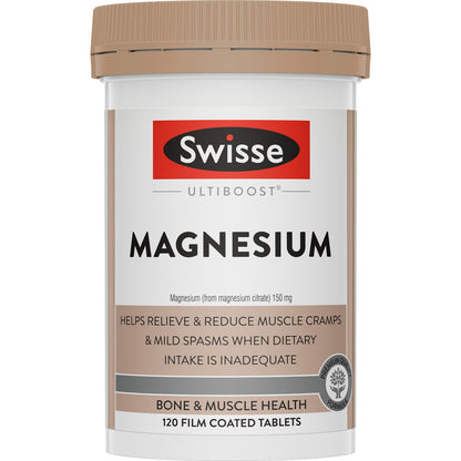Swisse Ultiboost Magnesium Tablets For Bone And Muscle Health 120 Pack