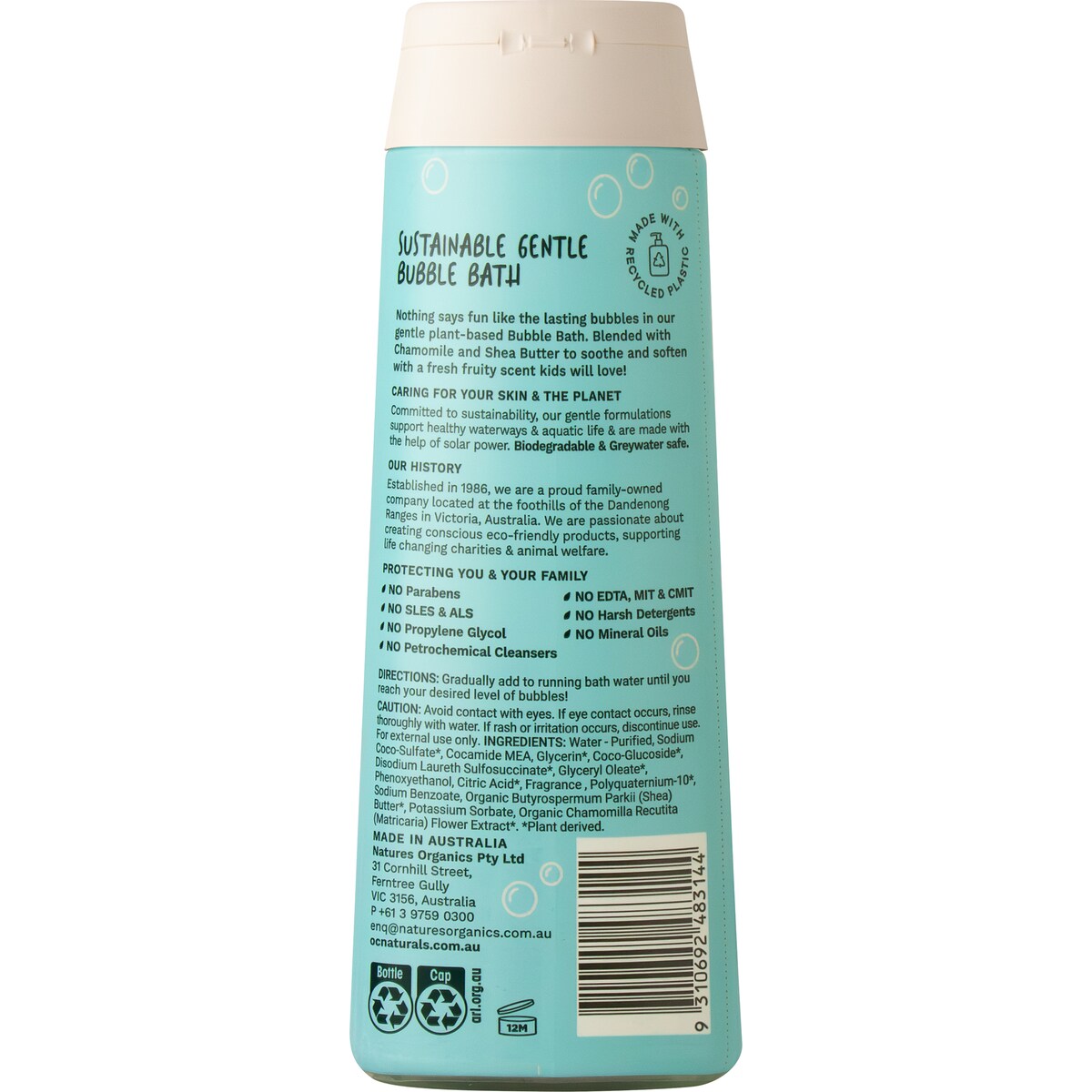 Oc Naturals Kids Bubble Bath Tutti Fruity 400ml