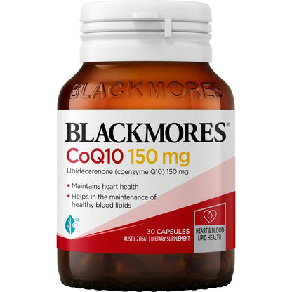 Blackmores CoQ10 150mg Heart Health Vitamin Capsules 30 pack