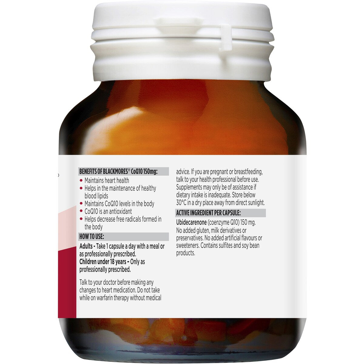Blackmores CoQ10 150mg Heart Health Vitamin Capsules 30 pack