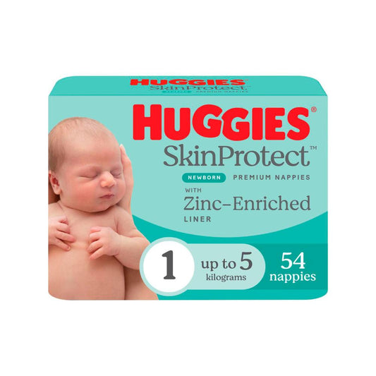Huggies Skin Protect Newborn Nappies Size 1 - 54 Pack