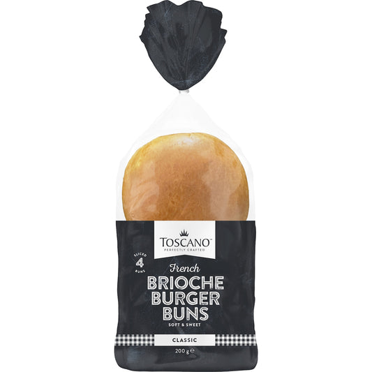 Toscano Brioche Burger Buns 4 Pack