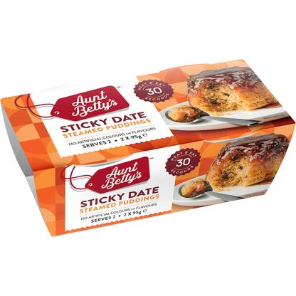Aunt Bettys Sticky Date Steamy Puds 2x95g