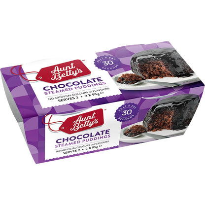 Aunt Bettys Chocolate Steamy Puds 2x95g