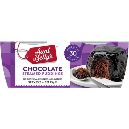 Aunt Bettys Chocolate Steamy Puds 2x95g