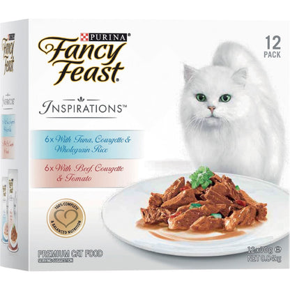 Fancy Feast Adult Inspirations Beef & Tuna Collection Wet Cat Food 70g X 12 Pack