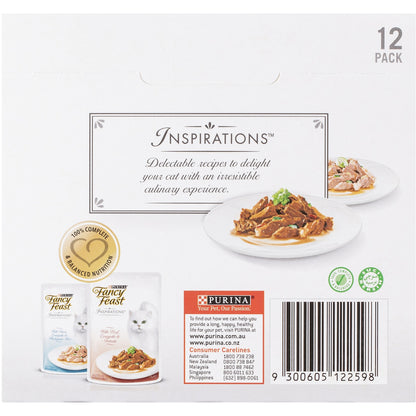 Fancy Feast Adult Inspirations Beef & Tuna Collection Wet Cat Food 70g X 12 Pack