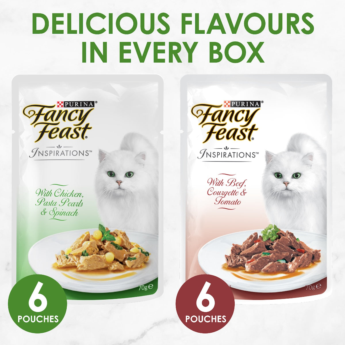 Fancy Feast Inspirations Wet Cat Food Beef & Chicken 70g X 12 Pack