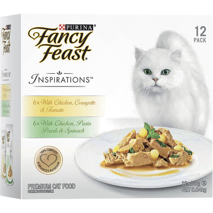 Fancy Feast Adult Inspirations Chicken Collection Wet Cat Food 70g X 12 Pack