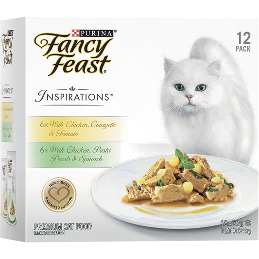 Fancy Feast Adult Inspirations Chicken Collection Wet Cat Food 70g X 12 Pack