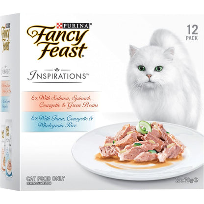 Fancy Feast Adult Inspiration Salmon & Tuna Collection Wet Cat Food 70g X 12 Pack
