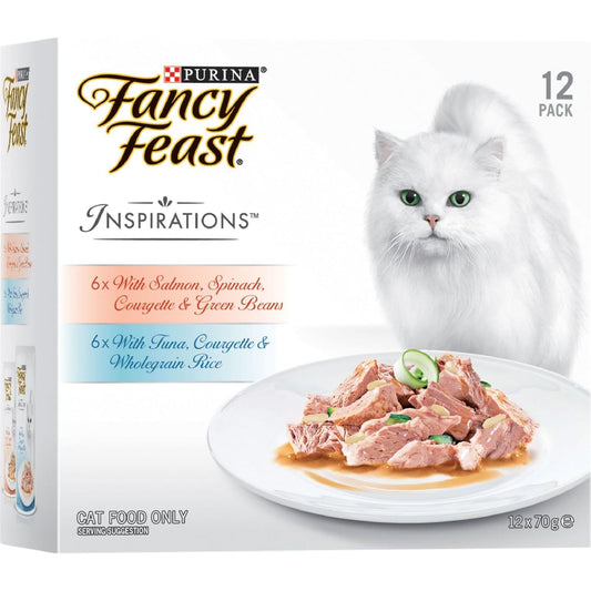Fancy Feast Adult Inspiration Salmon & Tuna Collection Wet Cat Food 70g X 12 Pack