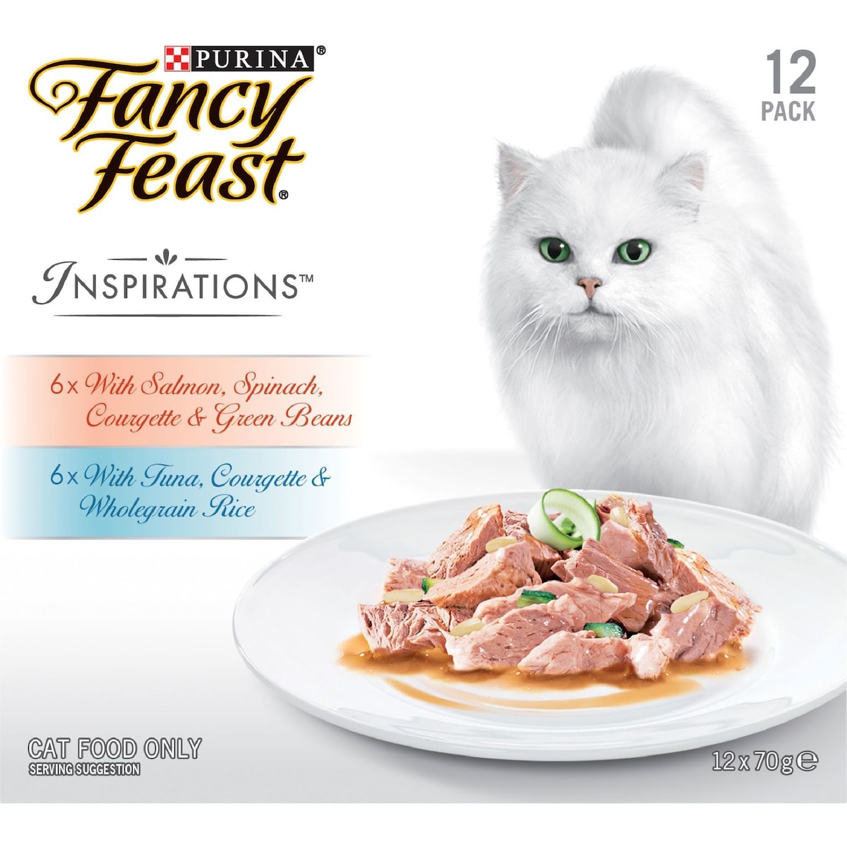 Fancy Feast Adult Inspiration Salmon & Tuna Collection Wet Cat Food 70g X 12 Pack