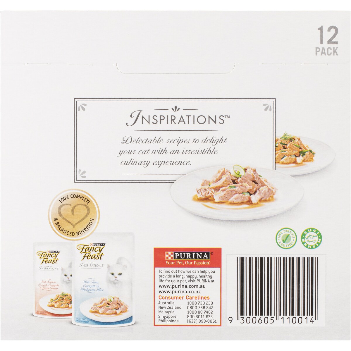 Fancy Feast Adult Inspiration Salmon & Tuna Collection Wet Cat Food 70g X12 Pack