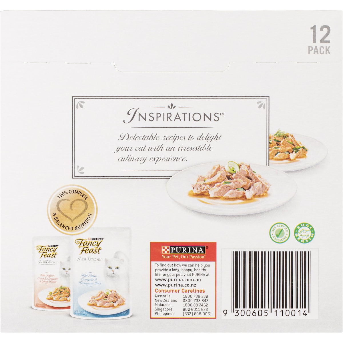 Fancy Feast Adult Inspiration Salmon & Tuna Collection Wet Cat Food 70g X 12 Pack