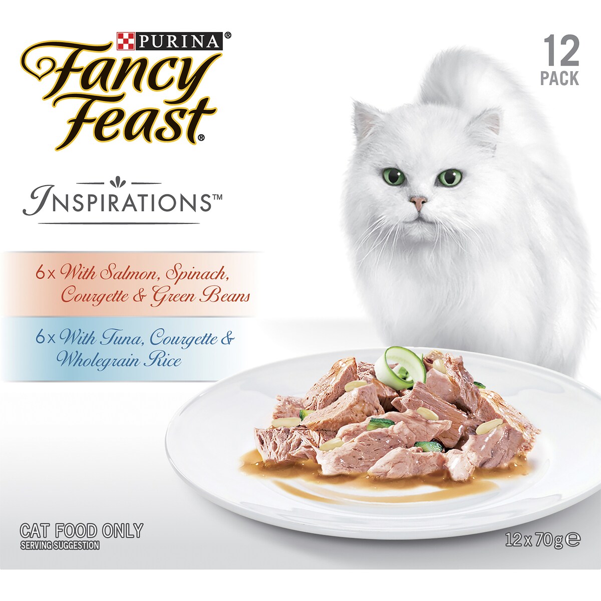 Fancy Feast Adult Inspiration Salmon & Tuna Collection Wet Cat Food 70g X12 Pack