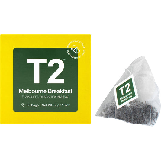 T2 Melbourne Breakfast Black Tea Bags 25 Pack