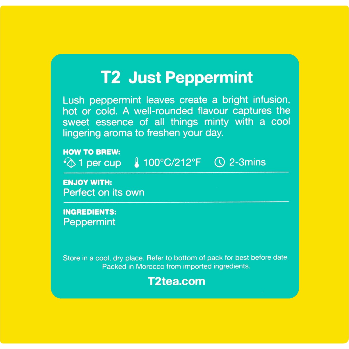 T2 Tea Just Peppermint Herbal Tisane Bags 25 pack