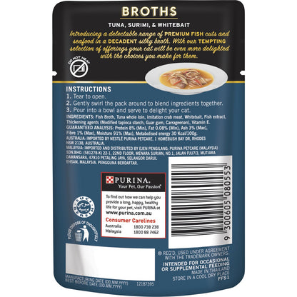 Fancy Feast Adult Royale Broths Tuna Surimi Whitebait Wet Cat Food 40g