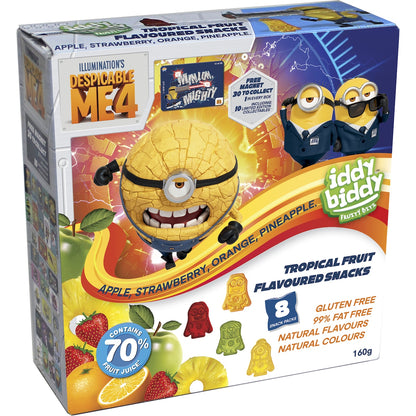 Iddy Biddy Fruit Snacks Tropical 20g X8 Pack