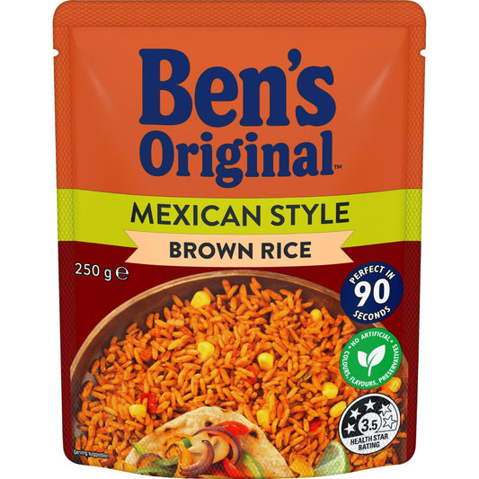 Ben's Original Brown Mexican Style Microwave Rice Pouch 250g
