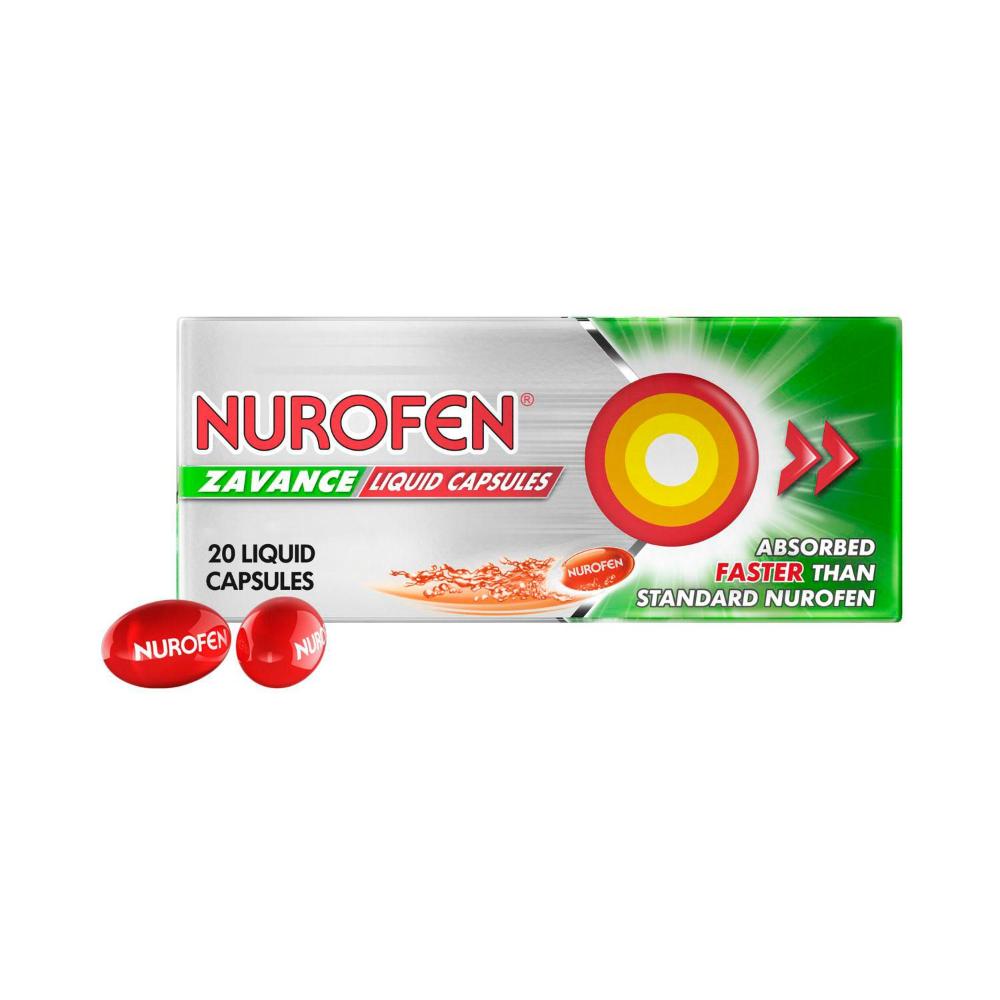 Nurofen Zavance Fast Pain Relief 200mg Ibuprofen Liquid Capsules - 20 pack