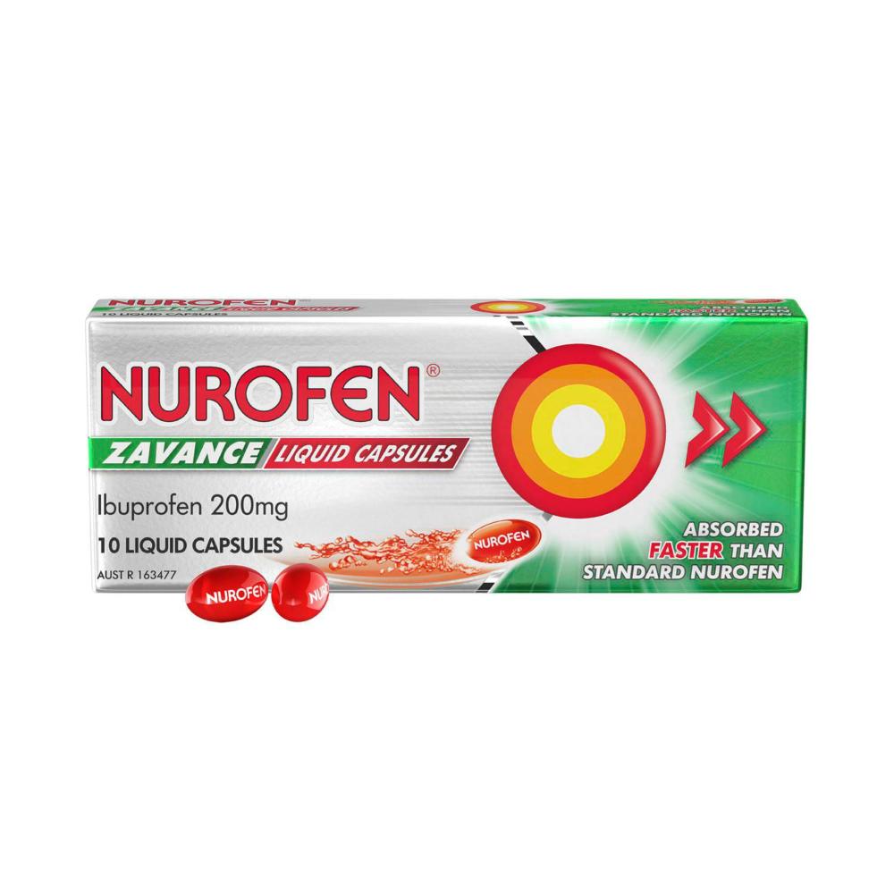 Nurofen Zavance Ibuprofen 200mg Liquid Capsules - 10 pack