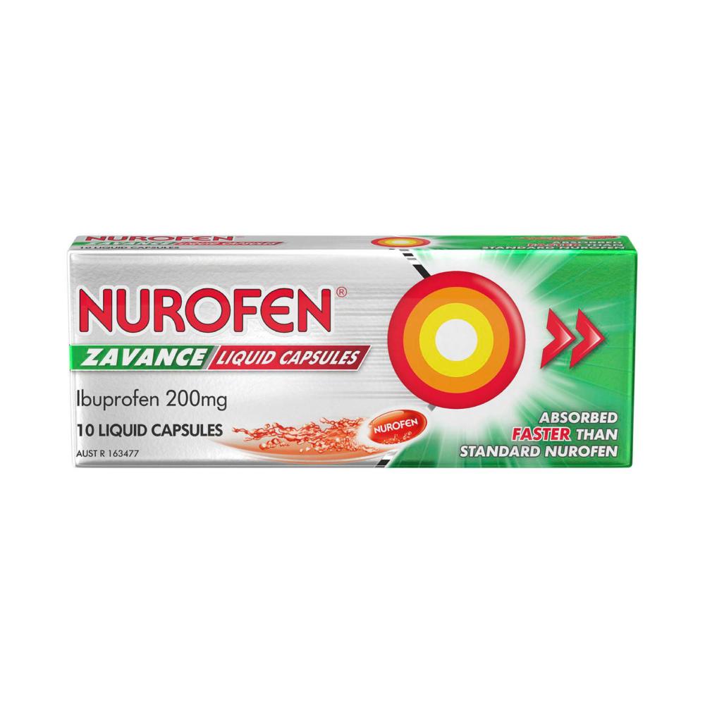Nurofen Zavance Ibuprofen 200mg Liquid Capsules - 10 pack