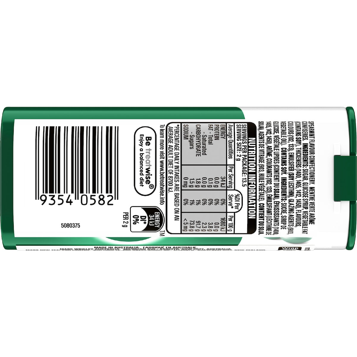 Eclipse Spearmint Chewy Mints Tin 27g