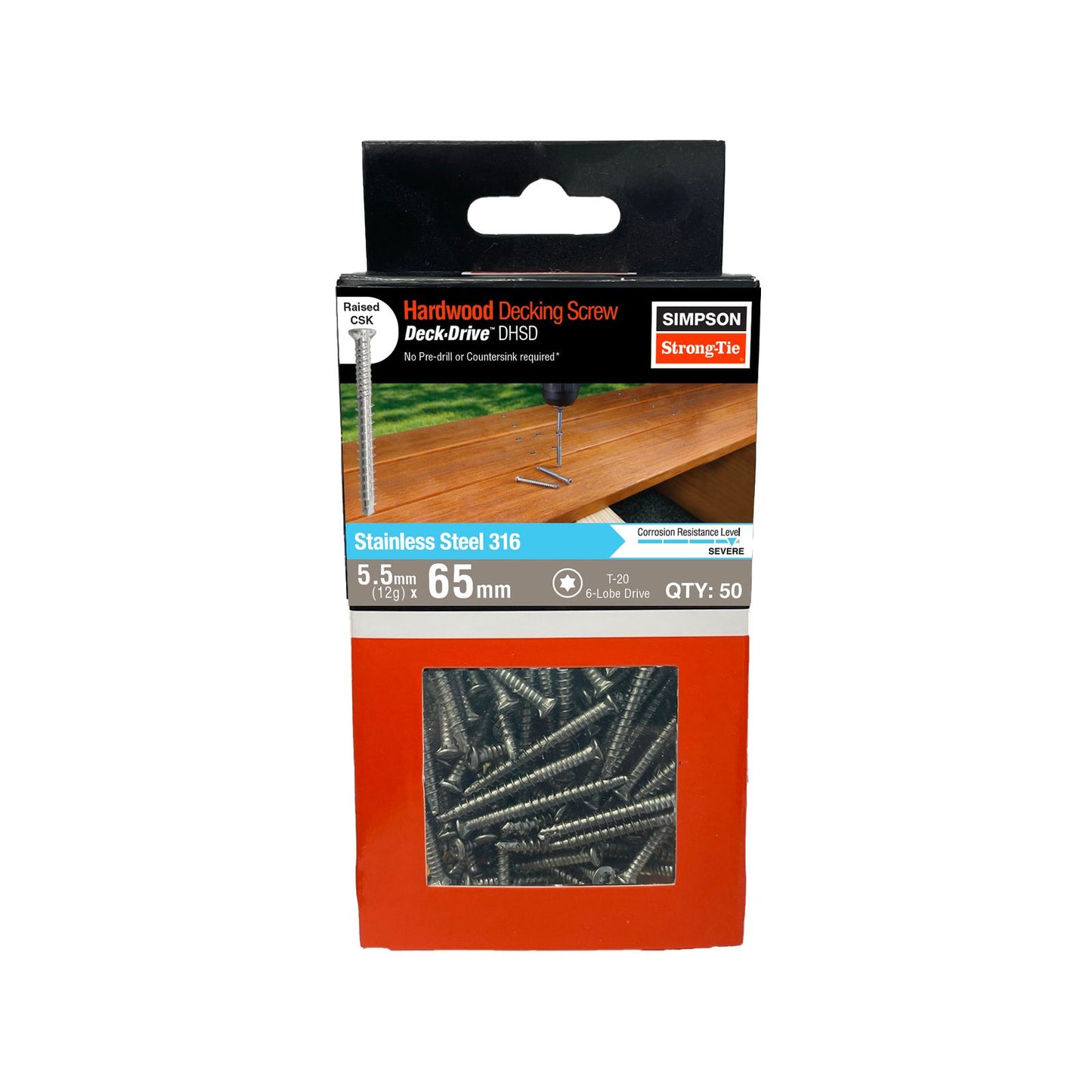 Simpson Strong Tie Decking Screw - 12g x 65mm - 50 Pack