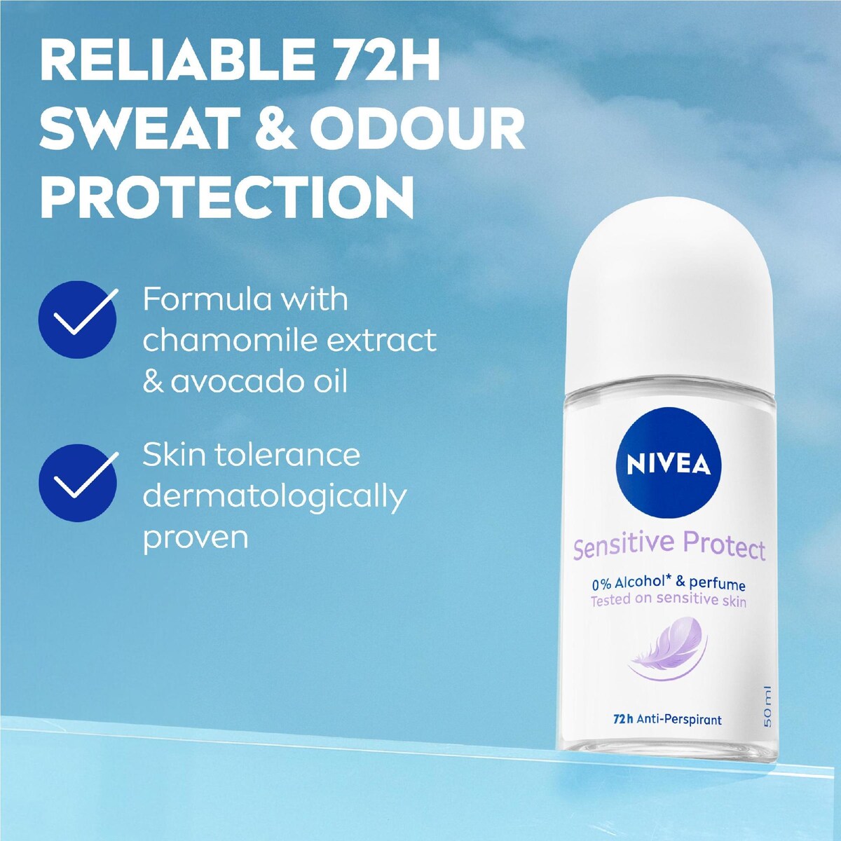 Nivea Sensitive Protect Roll On Antiperspirant Deodorant 50ml