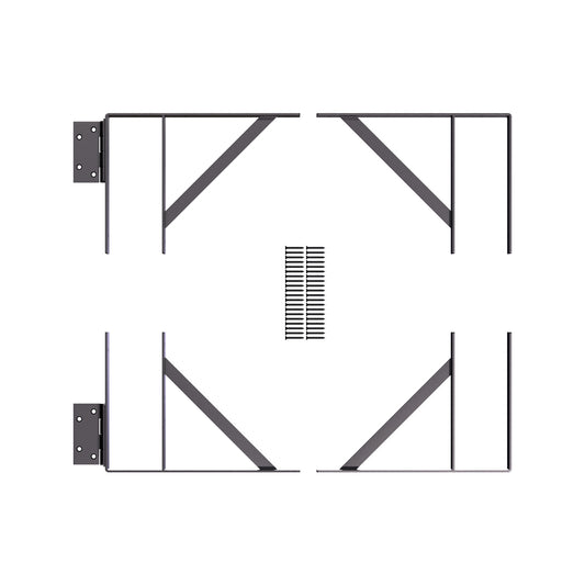 Peak Products Black Matte Heavy-Duty Steel Fence Gate Assembly Bracket Kit - 1500mm
