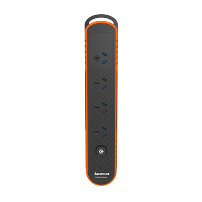 Jackson Rugged Plus Powerboard - 4 Outlet - 2m - Black