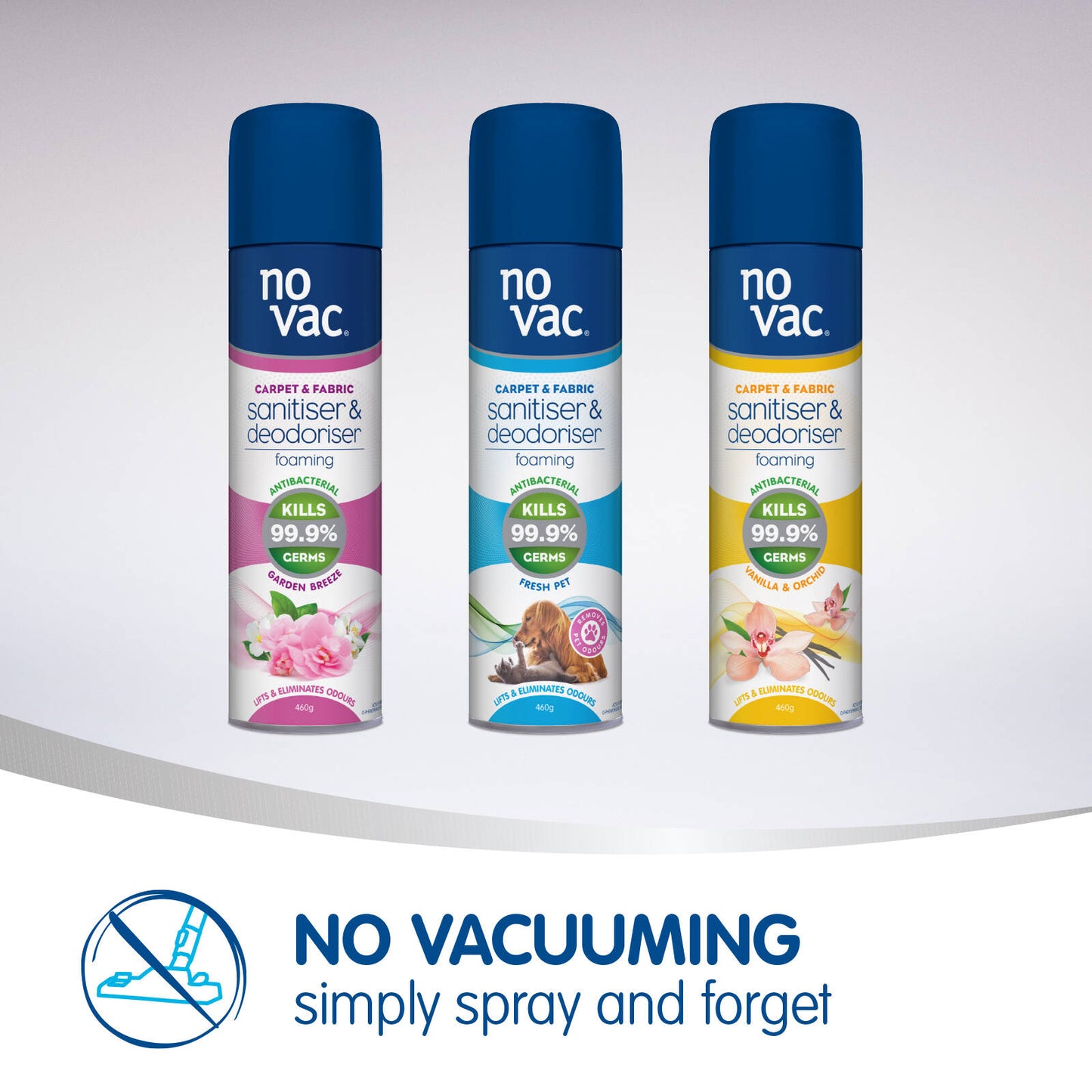 No Vac Foaming Sanitiser & Deodoriser - Garden Breeze - 460g