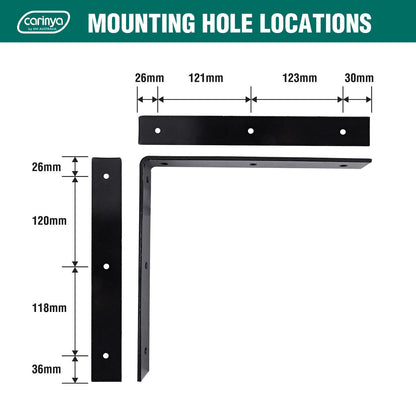 Carinya Black Angle Bracket - 300 x 300mm
