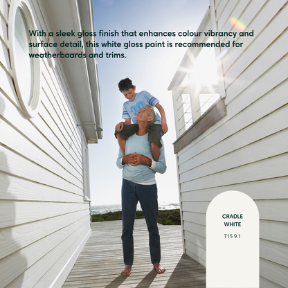 Taubmans White Gloss All Weather Exterior Paint - 1L