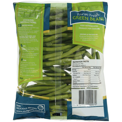 Mulgowie Green Beans Cleaned & Cut 340g