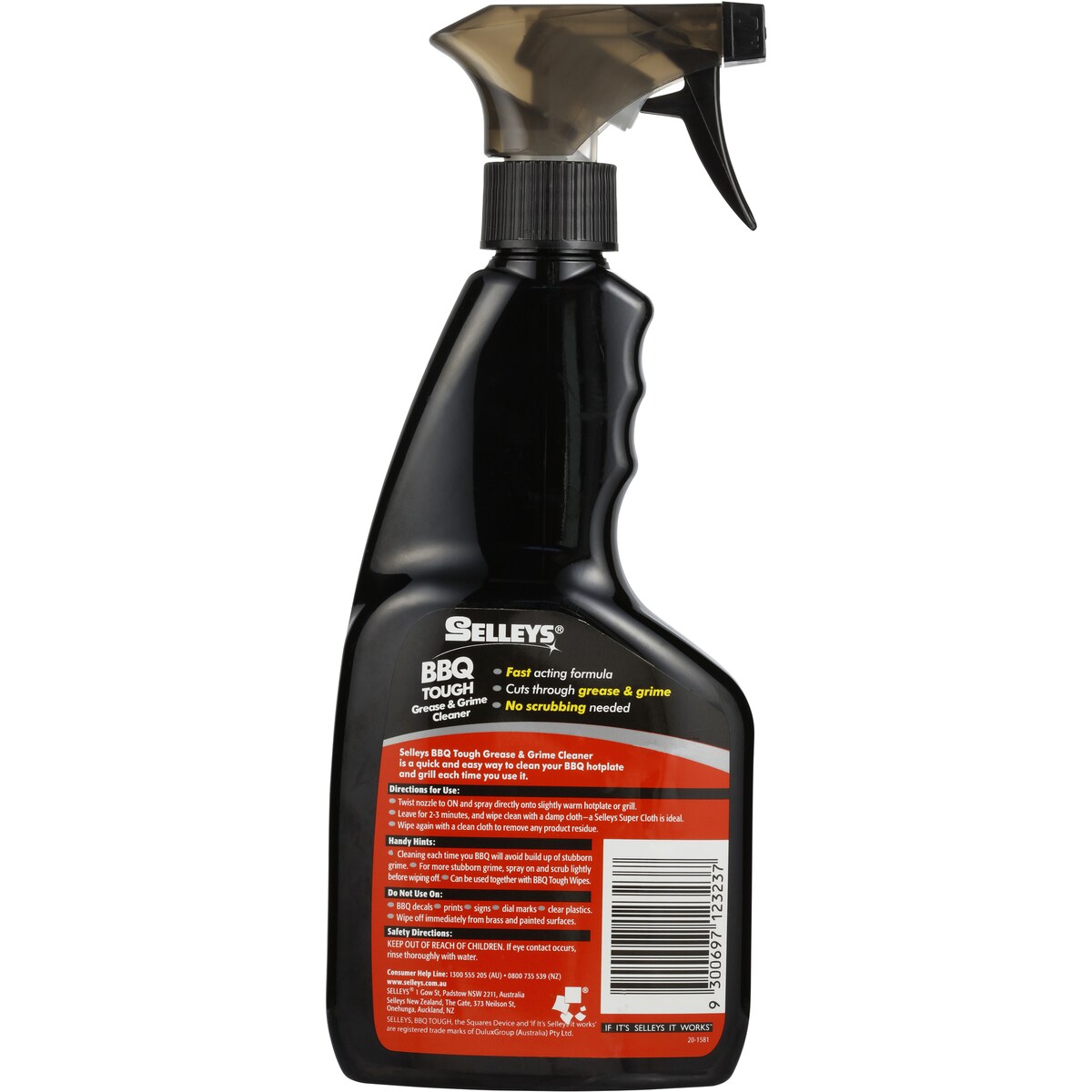 Selleys Tough Grease & Grime BBQ Accessory Cleaner 500mL