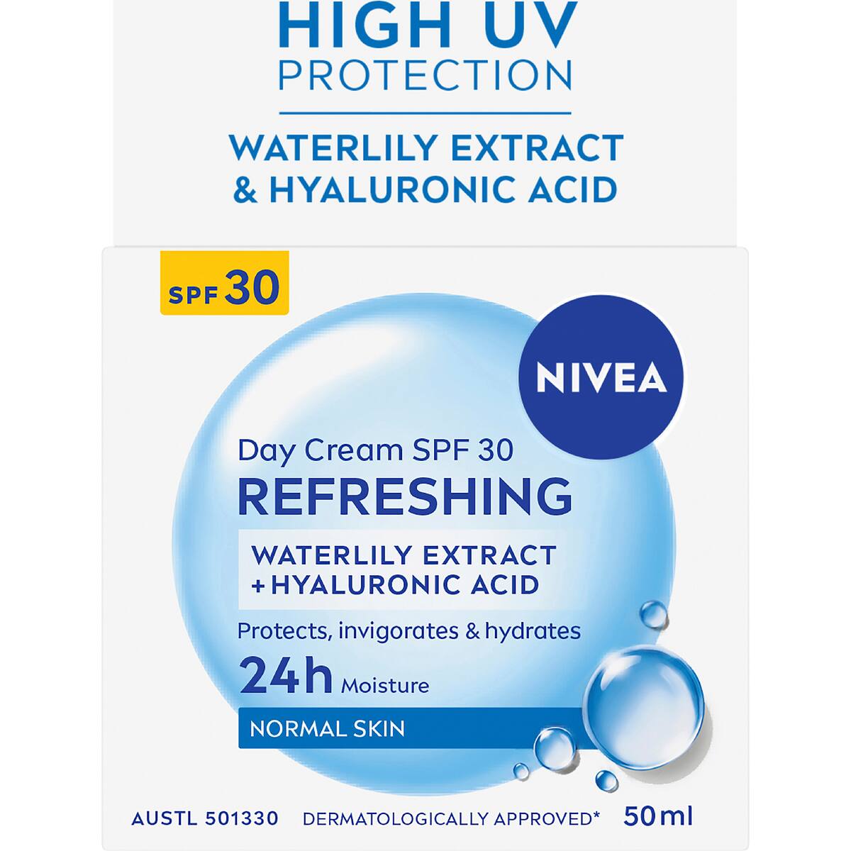Nivea Refreshing Day Cream Face Moisturiser Spf 30 50ml