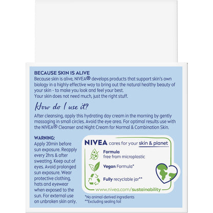 Nivea Hydrating Day Face Cream Moisturiser With Spf30 50ml