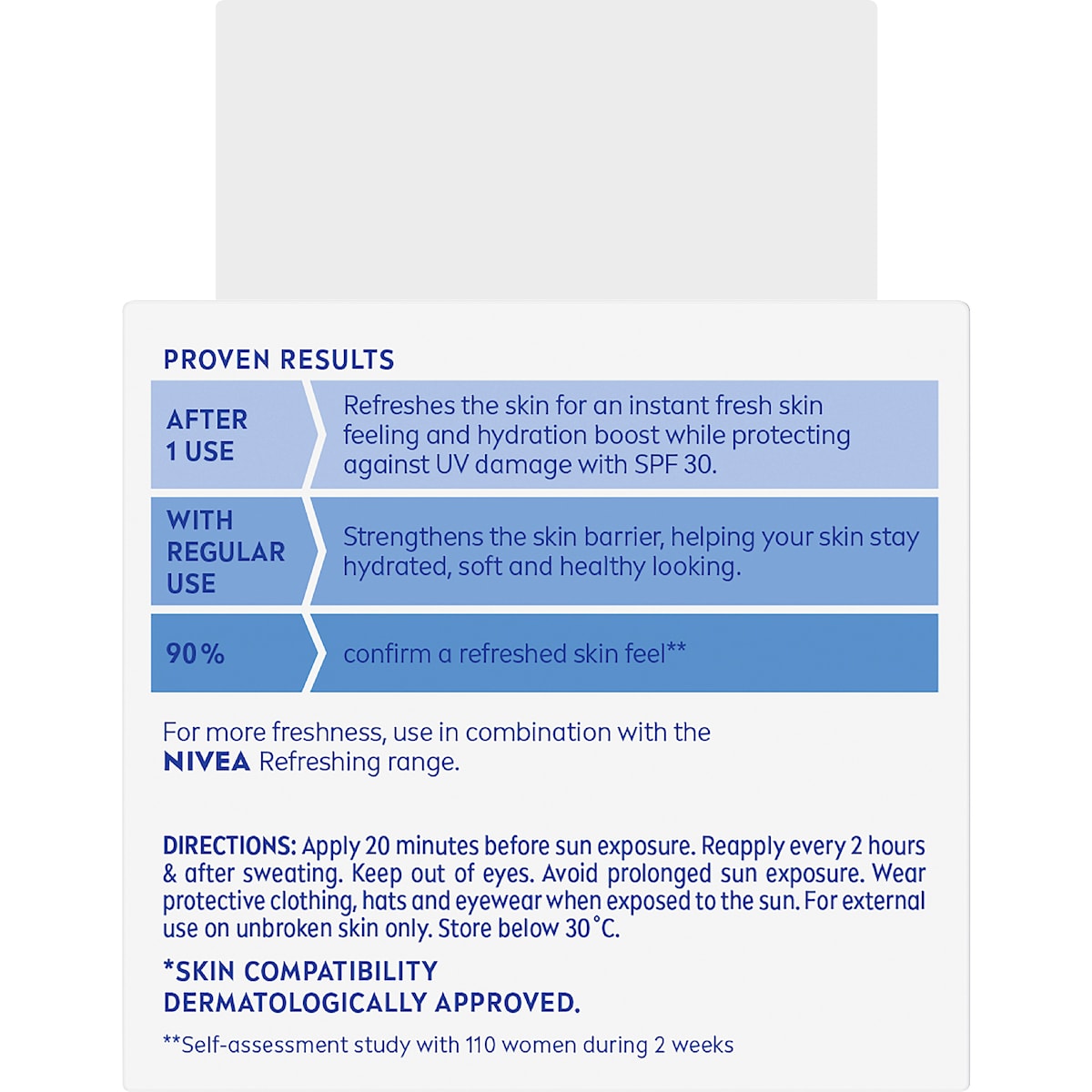 Nivea Refreshing Day Cream Face Moisturiser Spf 30 50ml