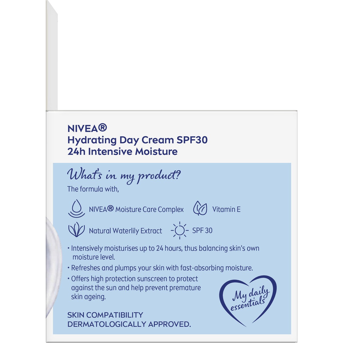 Nivea Hydrating Day Face Cream Moisturiser With Spf30 50ml