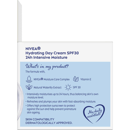 Nivea Hydrating Day Face Cream Moisturiser With Spf30 50ml
