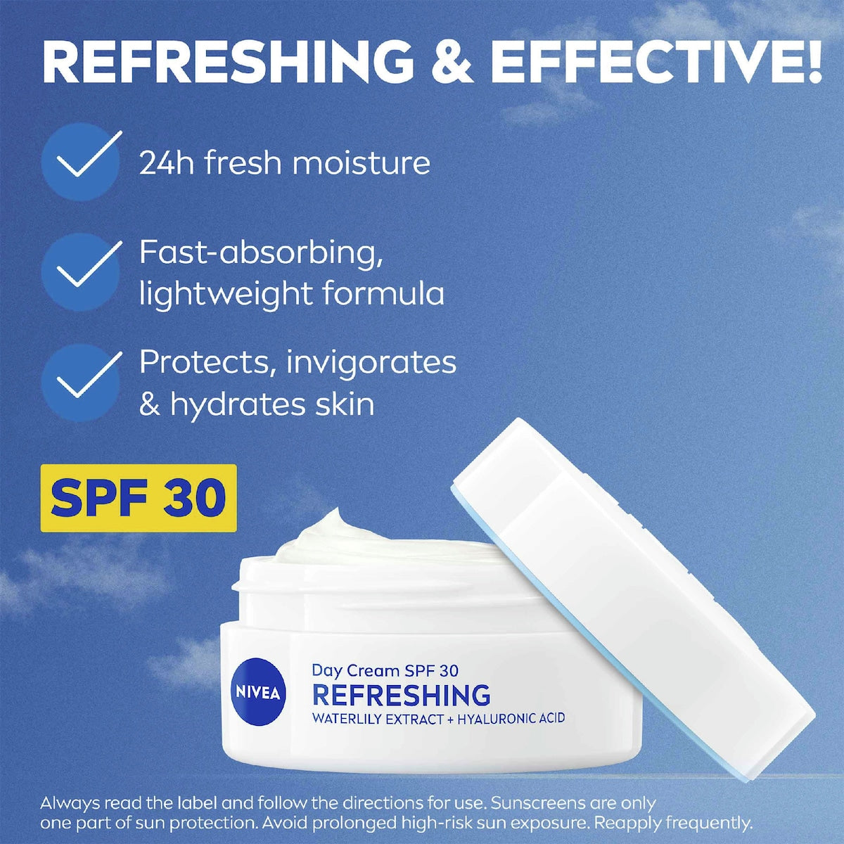 Nivea Refreshing Day Cream Face Moisturiser Spf 30 50ml