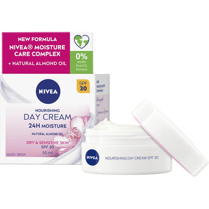 Nivea Nourishing Day Face Cream Moisturiser With Spf30 50ml