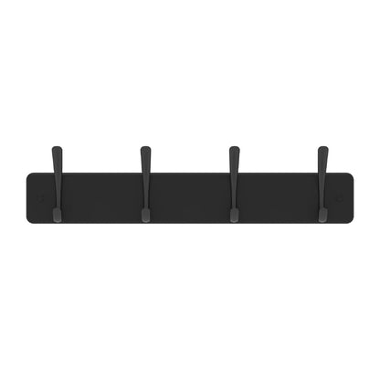 Mode Hat And Coat Rack - 4 Black Hooks - Durable Black Board - Functional