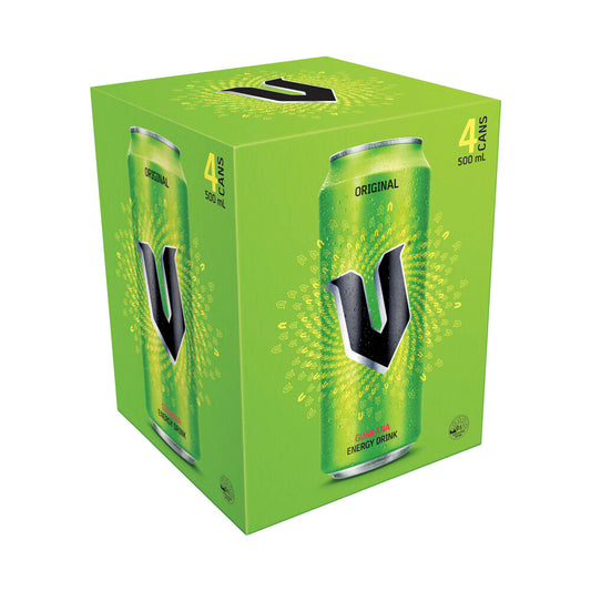 V Energy Drink Can 4x500ml - 4 pack