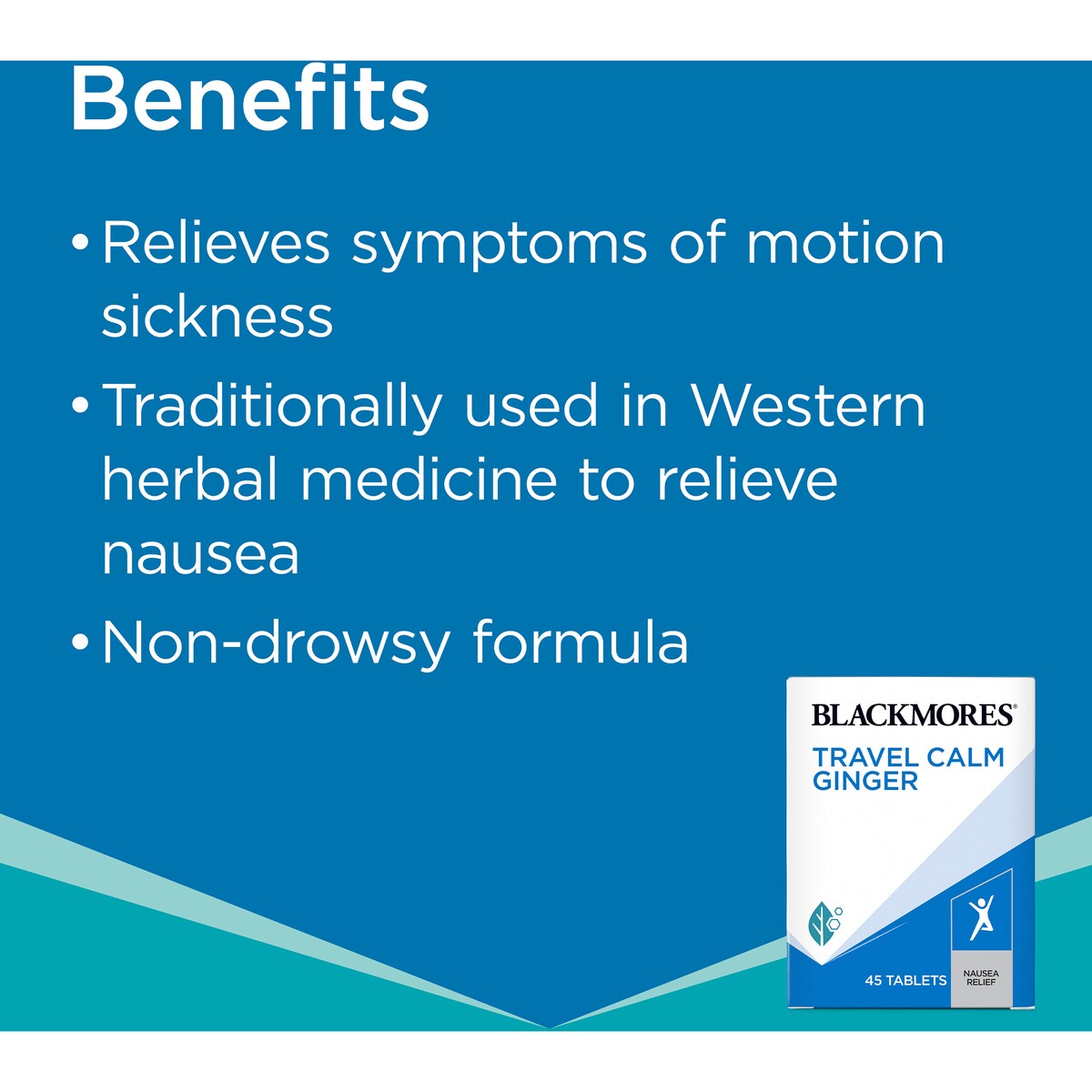 Blackmores Travel Calm Ginger Anti-Nausea Vitamin Tablets 45 pack
