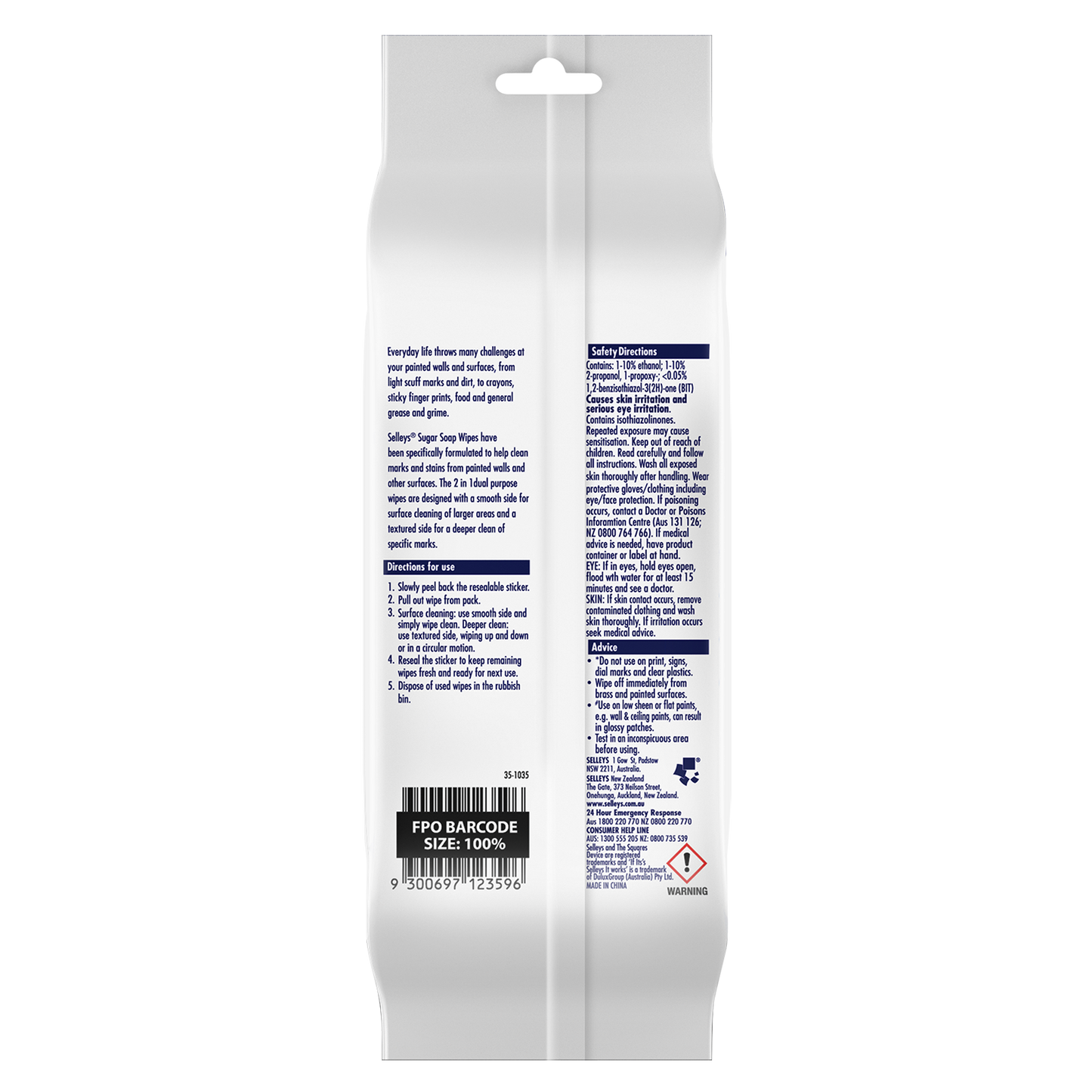 Selleys Sugar Soap Wipes - 25 Pack